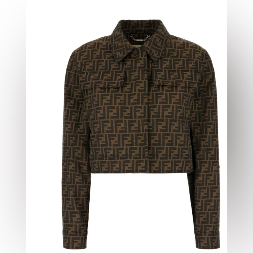 Fendi Brown Monogram Cropped shirt